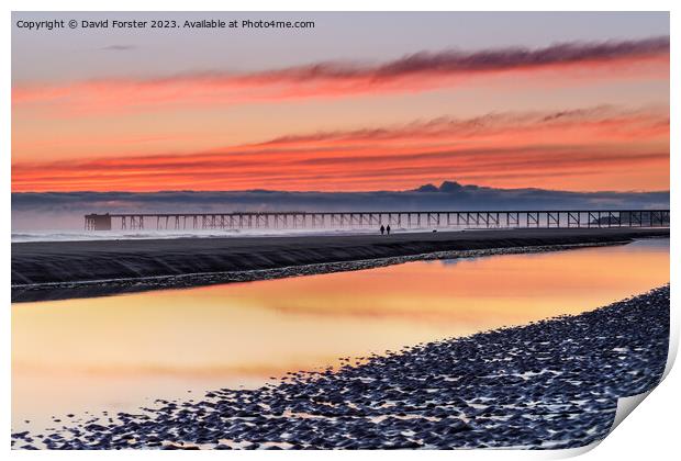Steetley Pier at Dawn, Hartlepool, County Durham, UK Print by David Forster