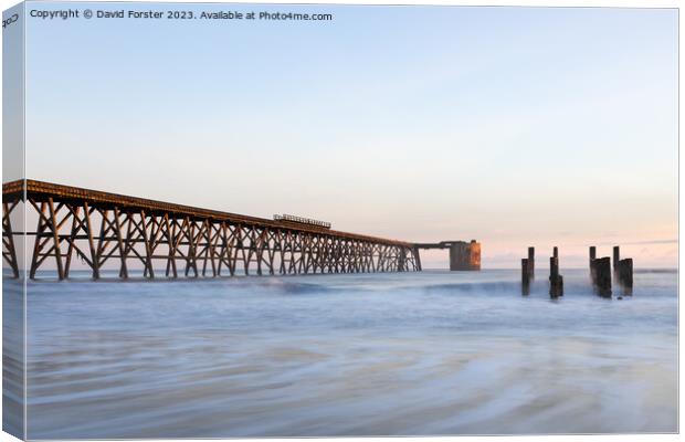Steetley Pier, Hartlepool, County Durham, UK.  Canvas Print by David Forster