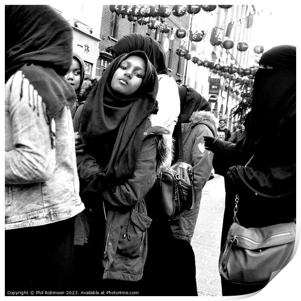 Muslim girls - Chinatown Print by Phil Robinson