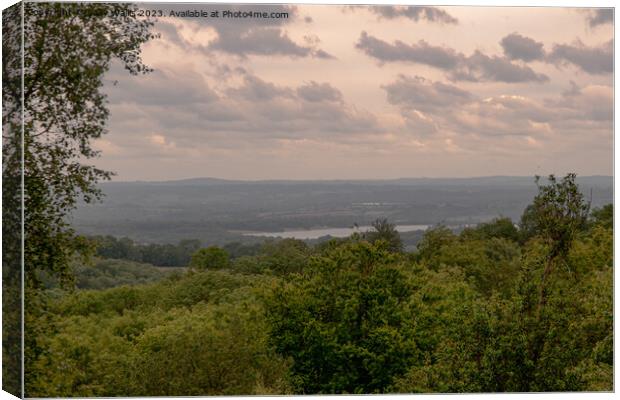 Bough Beech Reservoir under storm clouds Canvas Print by Sally Wallis