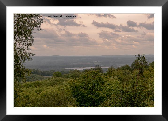 Bough Beech Reservoir under storm clouds Framed Mounted Print by Sally Wallis