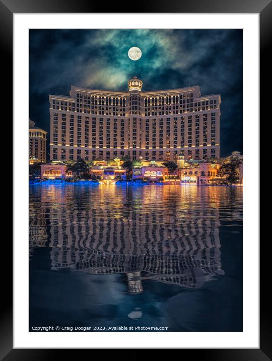 Bellagio Hotel - Las Vegas Framed Mounted Print by Craig Doogan