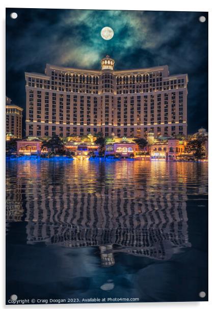 Bellagio Hotel - Las Vegas Acrylic by Craig Doogan