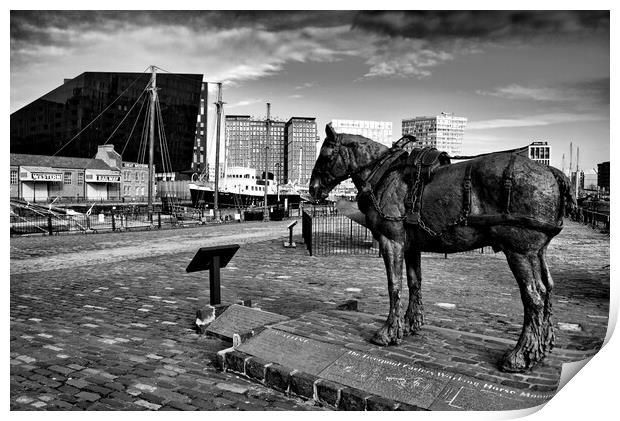 Tribute to Liverpools Working Horses Print by Steve Smith