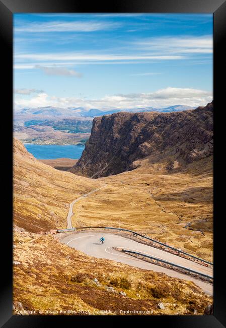 Bealach Na Ba (Pass of the Cattle), Applecross, Scotland Framed Print by Justin Foulkes