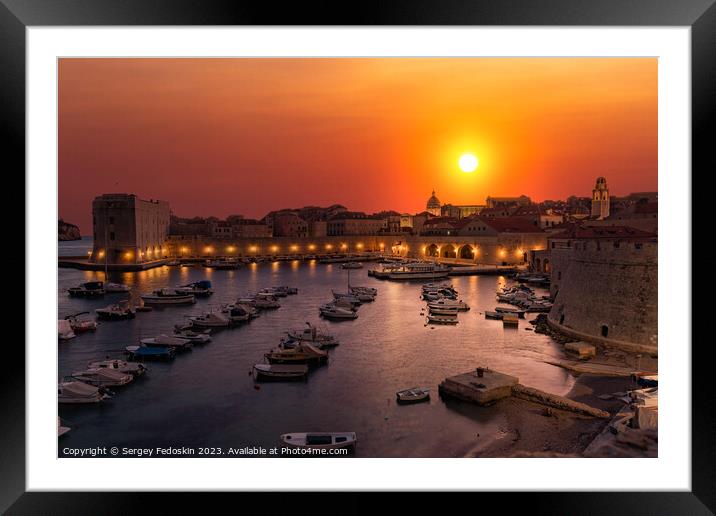 Dubrovnik on a sunset time. Croatia.  Framed Mounted Print by Sergey Fedoskin