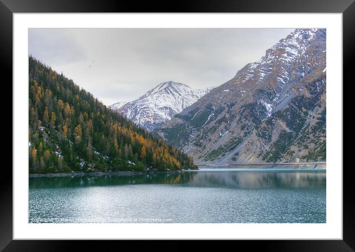 Alpine Lake Framed Mounted Print by Marco Mannucci
