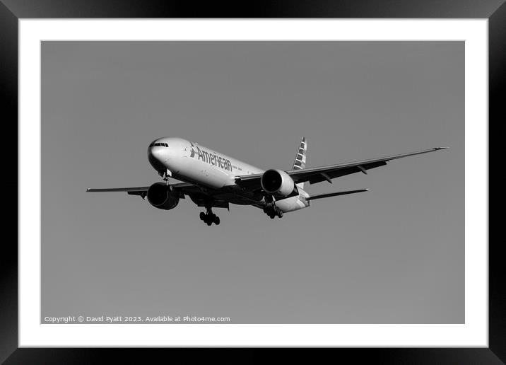 American Airlines Boeing 777-323 Framed Mounted Print by David Pyatt