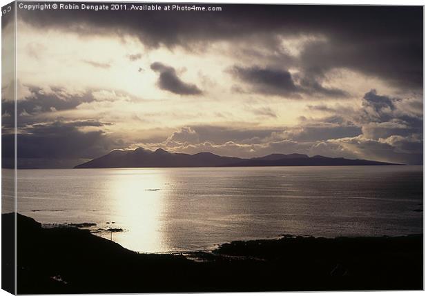 Sunset, Isle of Rhum, Scotland Canvas Print by Robin Dengate