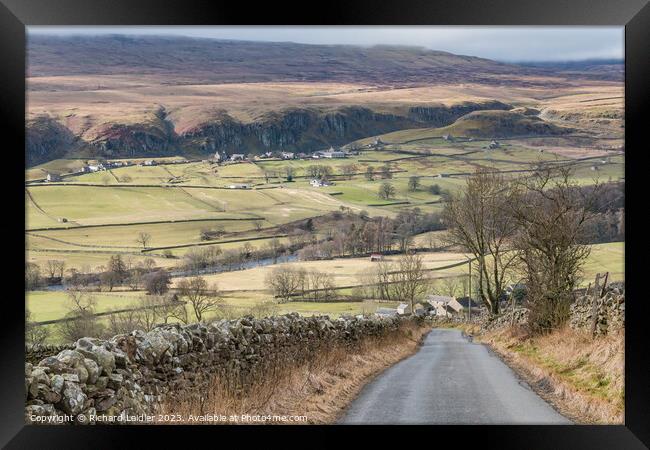 Down Miry Lane to Newbiggin and Holwick, Teesdale Framed Print by Richard Laidler