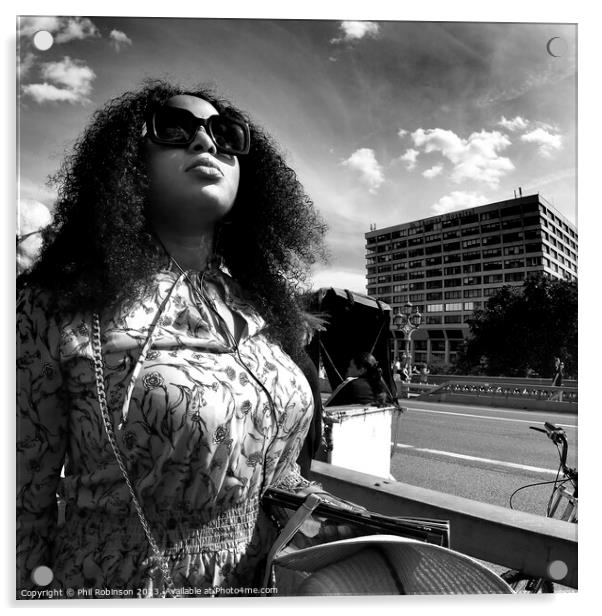 Black Woman - London Acrylic by Phil Robinson