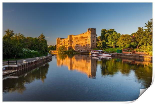 Newark Castle and the River Trent at Sunset Print by David Ross