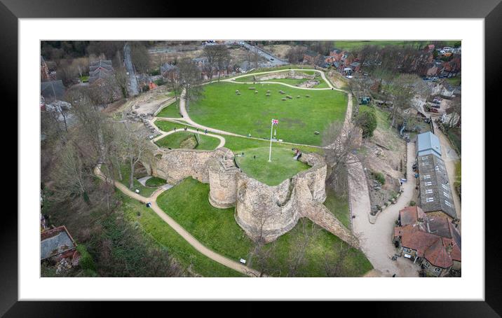Pontefract Castle From The Air Framed Mounted Print by Apollo Aerial Photography