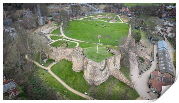 Pontefract Castle From The Air Print by Apollo Aerial Photography