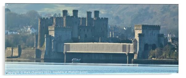 Majestic Conwy Castle and Train Tunnel Acrylic by Mark Chesters