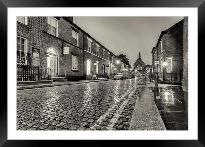 Old Cobbled Street - Bolton Version 2 Framed Mounted Print by Phil Durkin DPAGB BPE4