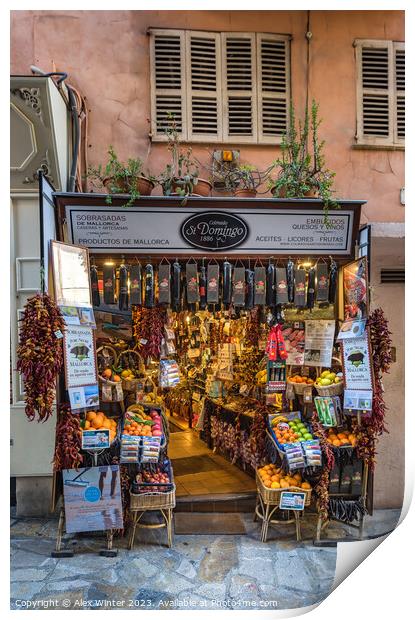 Traditional gourmet food souvenier store Print by Alex Winter