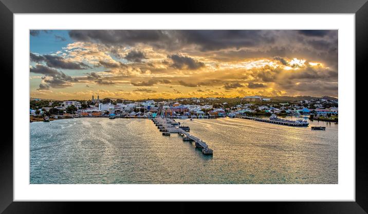 Arriving at Antigua Framed Mounted Print by Roger Green