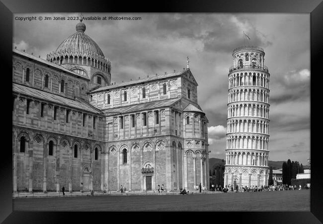 The Splendour of Pisa - Monochrome Framed Print by Jim Jones