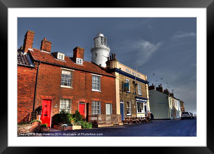 The Pub & the Lighthouse Framed Mounted Print by Rob Hawkins