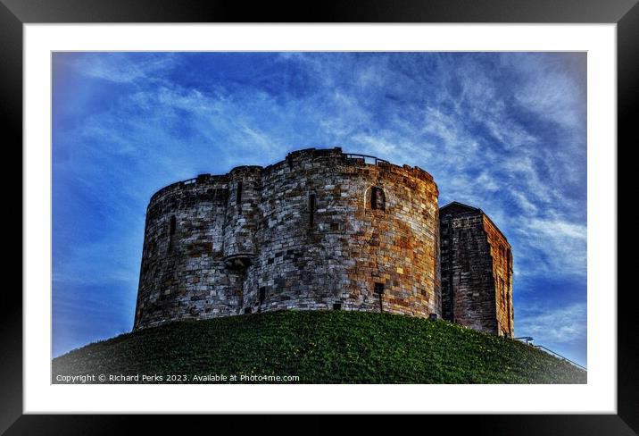 Clifford Tower - York Framed Mounted Print by Richard Perks