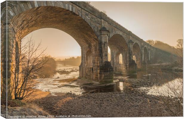 Alston Arches at Haltwhistle, Northumberland,  Canvas Print by Heather Athey