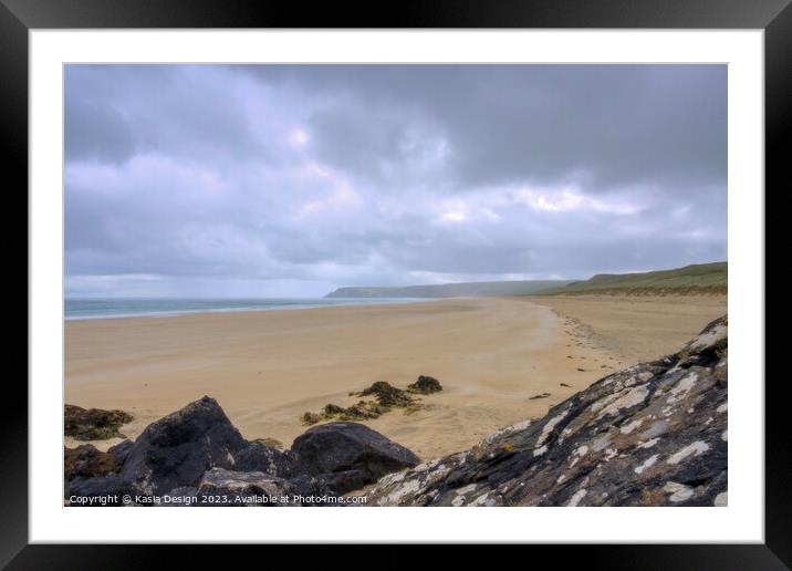 Moody Traigh Mhor, Tolsta, Lewis, Outer Hebrides Framed Mounted Print by Kasia Design