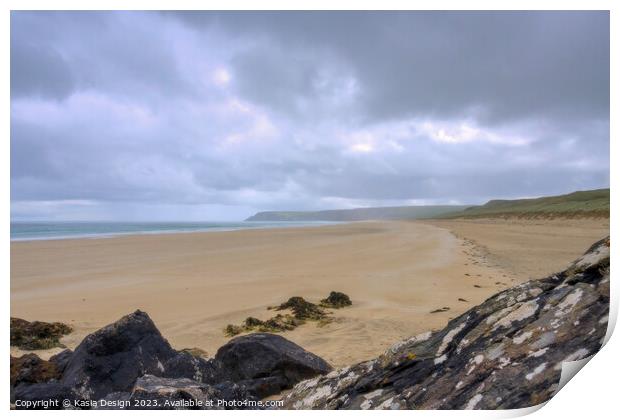 Moody Traigh Mhor, Tolsta, Lewis, Outer Hebrides Print by Kasia Design