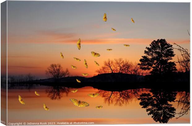 Butterfly Dawn Canvas Print by JoDonna Rusk