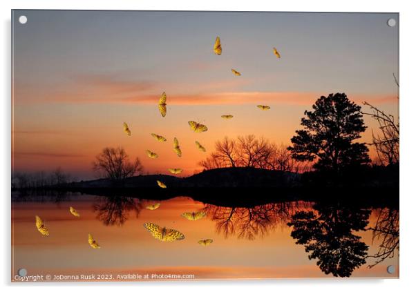 Butterfly Dawn Acrylic by JoDonna Rusk