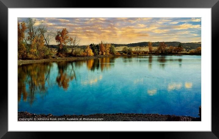 Sunset Reflections Framed Mounted Print by JoDonna Rusk