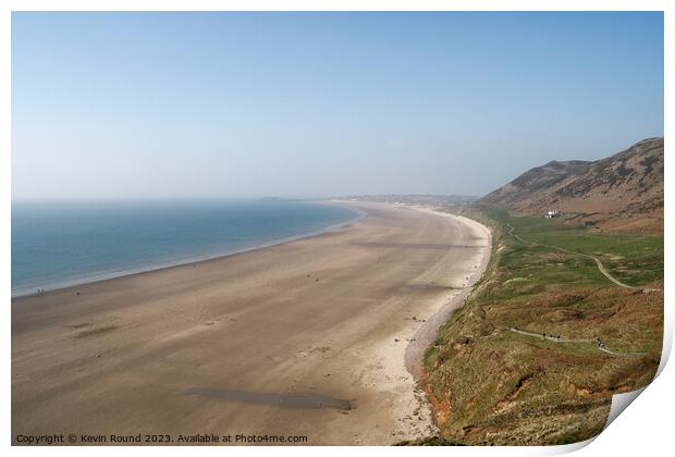 Rhossili beach Wales Print by Kevin Round