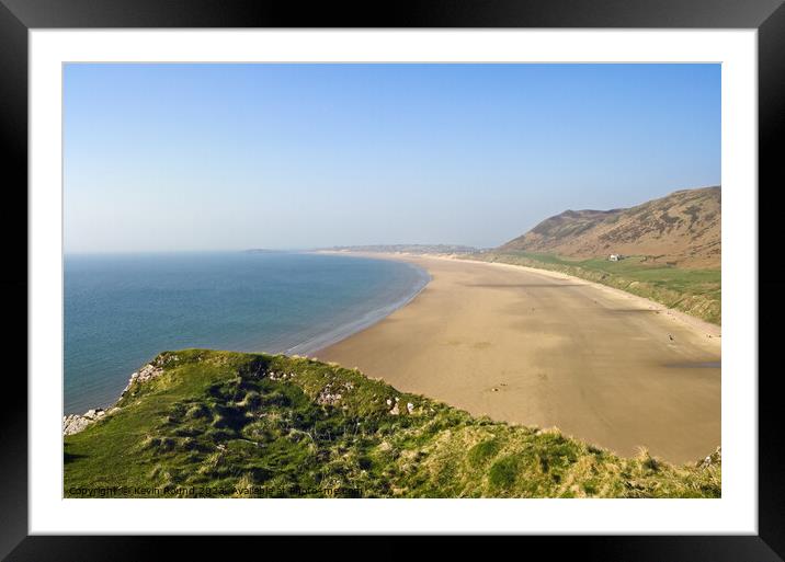 Rhossili Coast Framed Mounted Print by Kevin Round