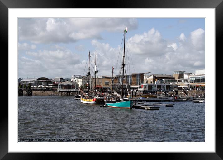 Boats at Cardiff bay Framed Mounted Print by Kevin Round