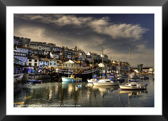 Brixham old harbour Framed Mounted Print by Rob Hawkins