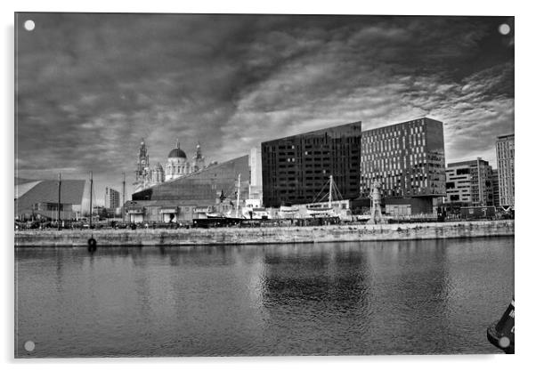 Royal Albert Docks Views Mono Acrylic by Steve Smith