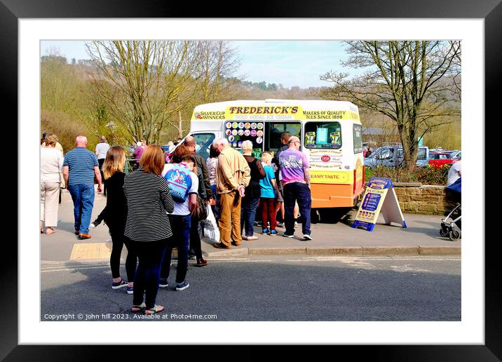 Queueing for ice cream. Framed Mounted Print by john hill