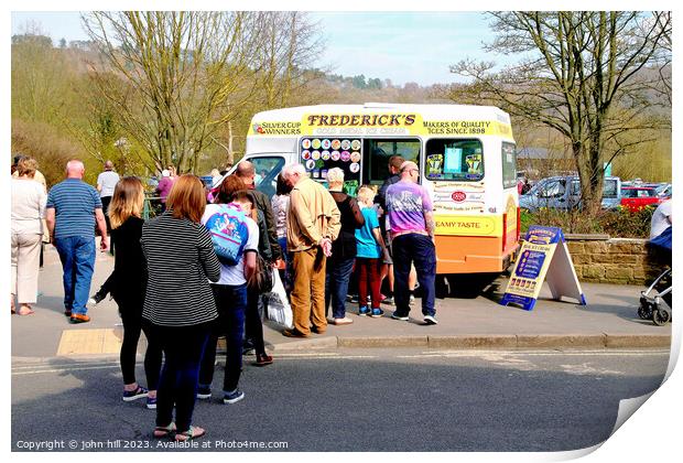 Queueing for ice cream. Print by john hill