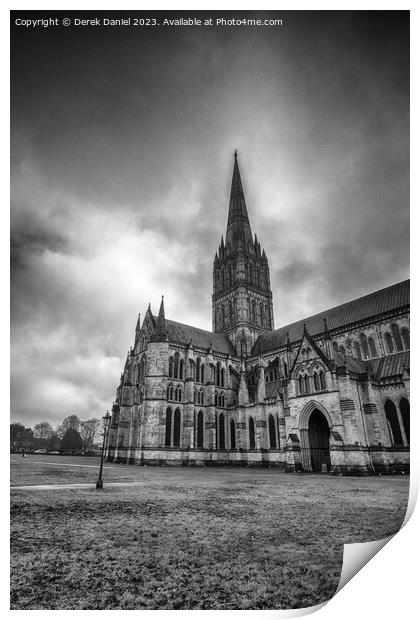 Majestic Salisbury Cathedral Print by Derek Daniel