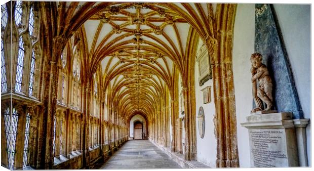 The Cloisters Wells Cathedral Canvas Print by Peter F Hunt