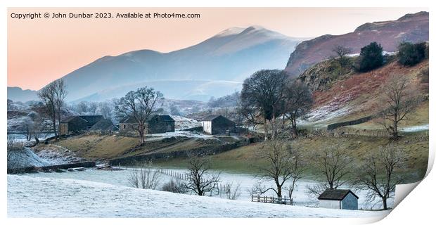 Skiddaw Winter Print by John Dunbar