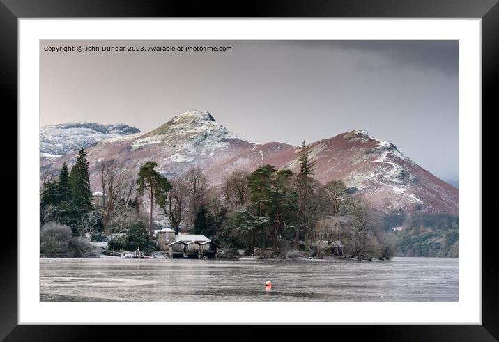 Winter on Derwent Water Framed Mounted Print by John Dunbar