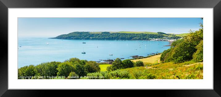 Cawsand Bay panorama, Cornwall  Framed Mounted Print by Justin Foulkes