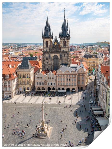  Church of Our Lady before Týn in the old square town of Prague Print by Cristi Croitoru
