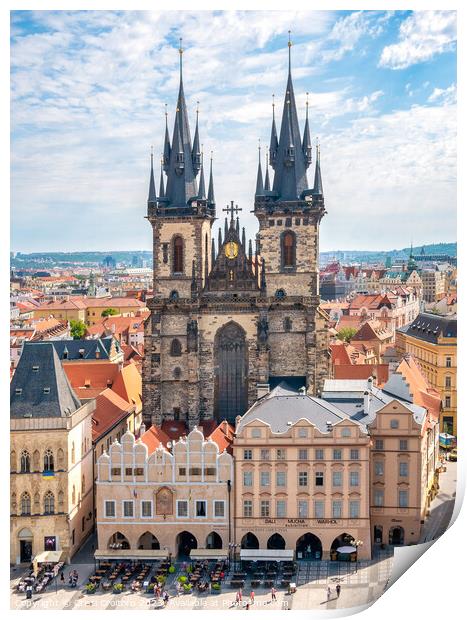 Church of Our Lady before Týn in the old square town of Prague Print by Cristi Croitoru