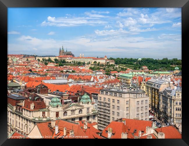 Aerial view with the Prague Castle Framed Print by Cristi Croitoru