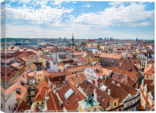 View with the city of Prague Canvas Print by Cristi Croitoru