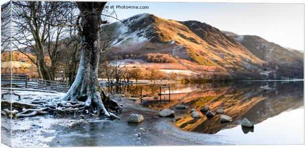 Buttermere Winter Shore Canvas Print by John Dunbar