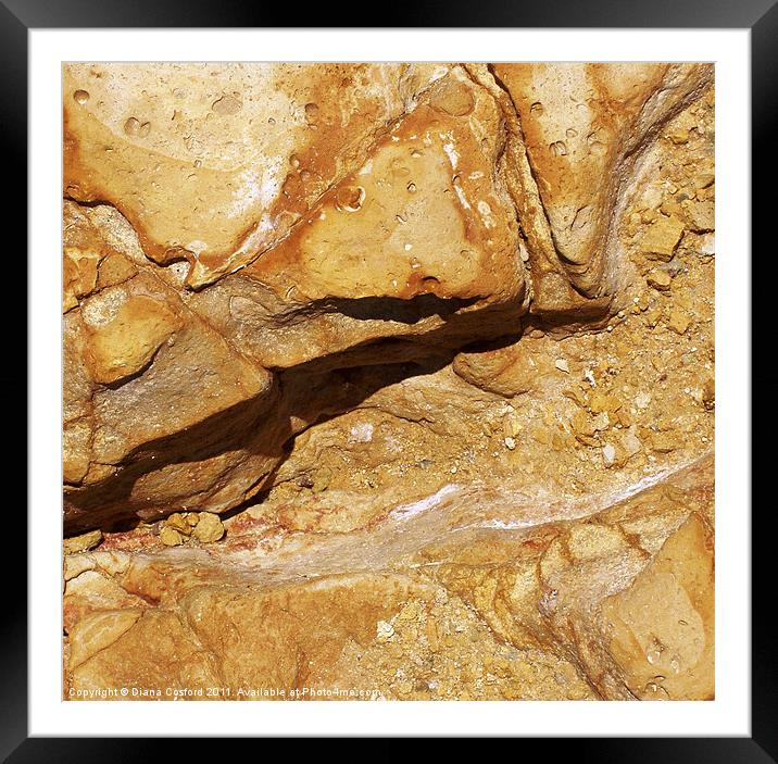 Rocks, Provatas beach, Greece Framed Mounted Print by DEE- Diana Cosford