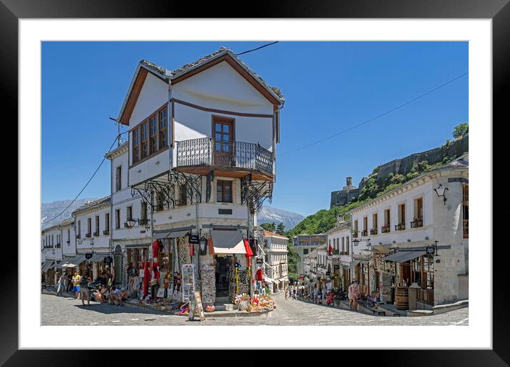 Old Bazaar at Gjirokastra, Albania Framed Mounted Print by Arterra 